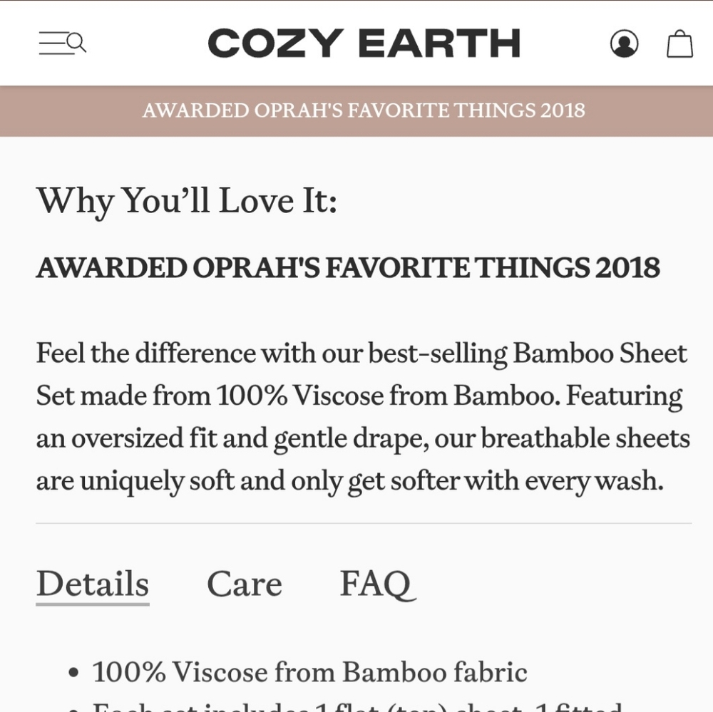 Cozy Earth Bamboo Sheets
